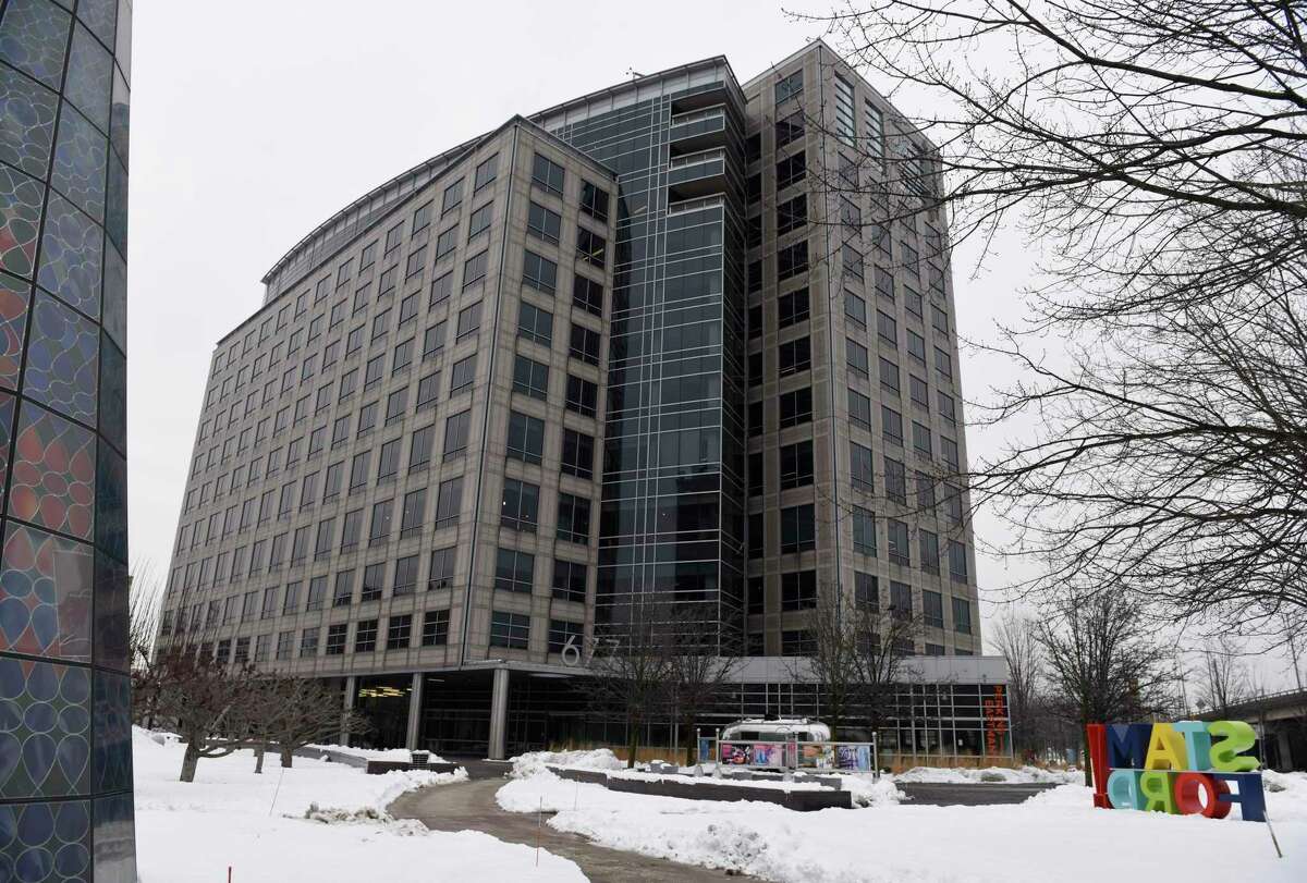 The future site of the WWE headquarters, at 677 Washington Blvd., in downtown Stamford, Conn., as seen on Tuesday, Feb. 9, 2021.
