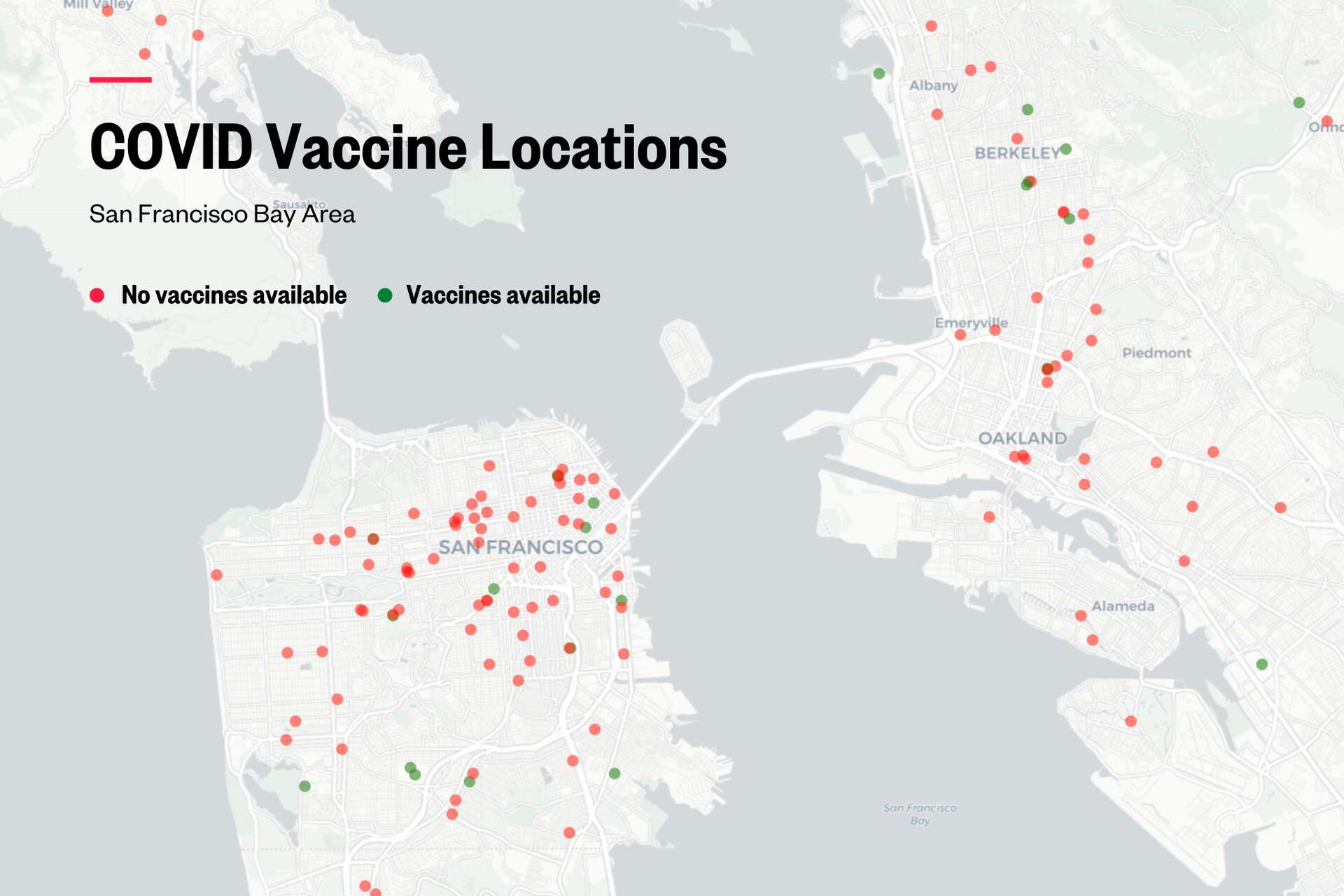 We mapped the vaccine sites in the SF Bay Area: Find where appointments are  available