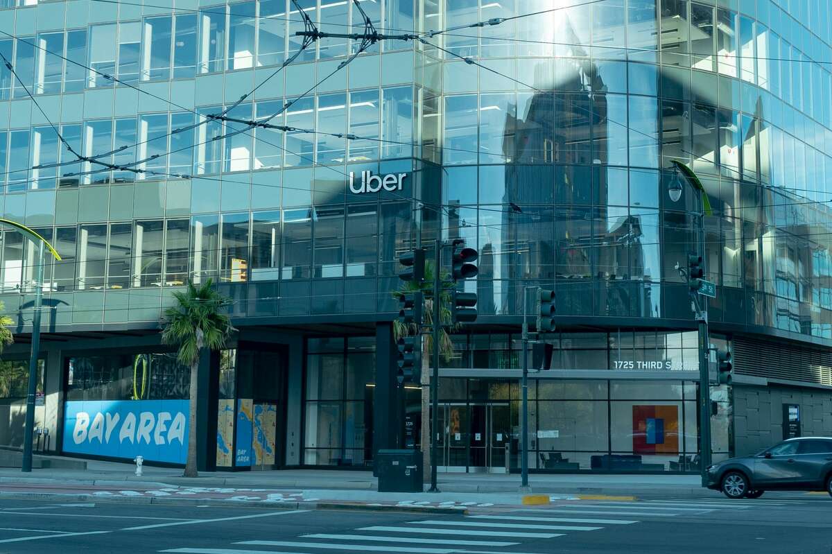 Uber's headquarters in Mission Bay, San Francisco, California, November 19, 2020.