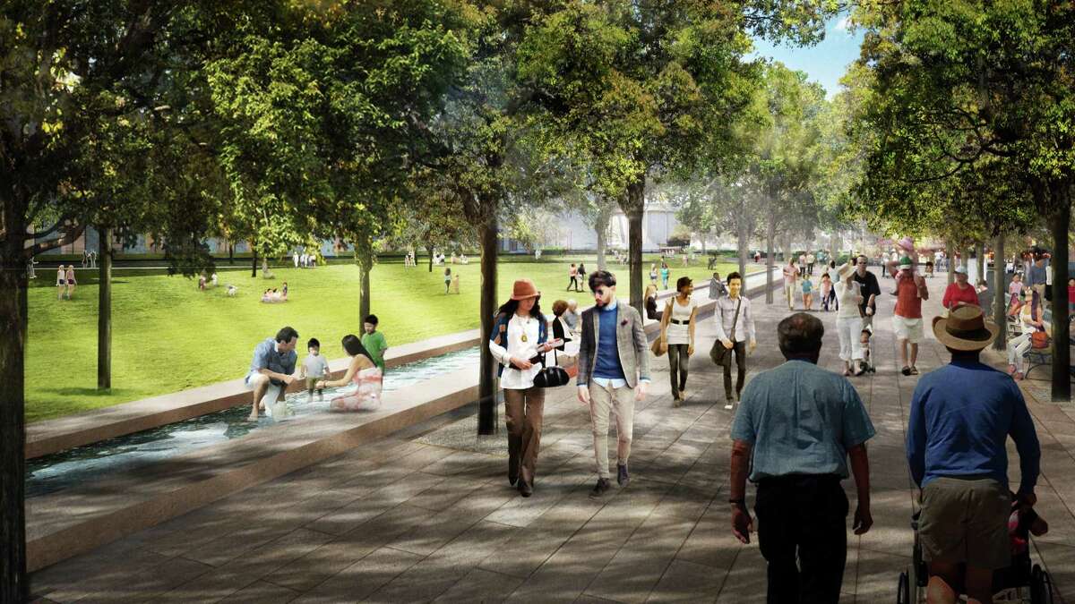 Renderings of the Civic Park planned at Hemisfair.
