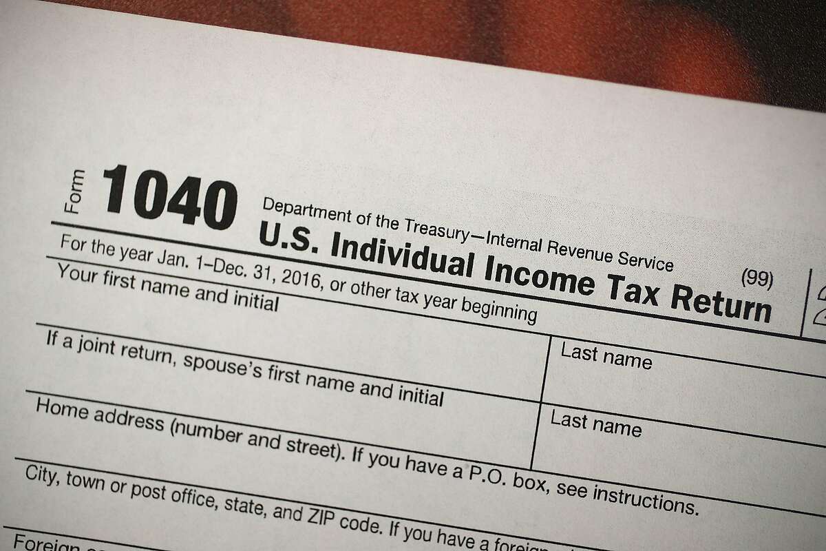 A copy of a IRS 1040 tax form. 