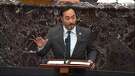 In this image from video, House impeachment manager Rep. Joaquin Castro, D-Texas, speaks during the second impeachment trial of former President Donald Trump in the Senate at the U.S. Capitol in Washington, Wednesday, Feb. 10, 2021. (Senate Television via AP)