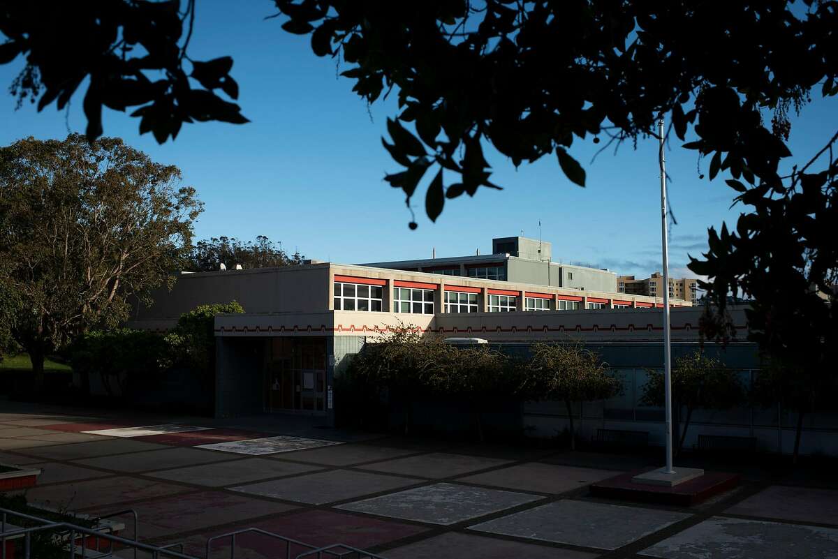 Lowell High School is seen in San Francisco, Calif. on Monday, Feb 1, 2021. An effort to address a lack of diversity and address concerns over racist incidents led to the school board’s abrupt proposal this week to eliminate the selective admissions process in favor of a random lottery like the district’s other high schools.
