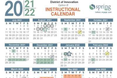 Spring Isd Approves Calendar For 2021-2022 School Year