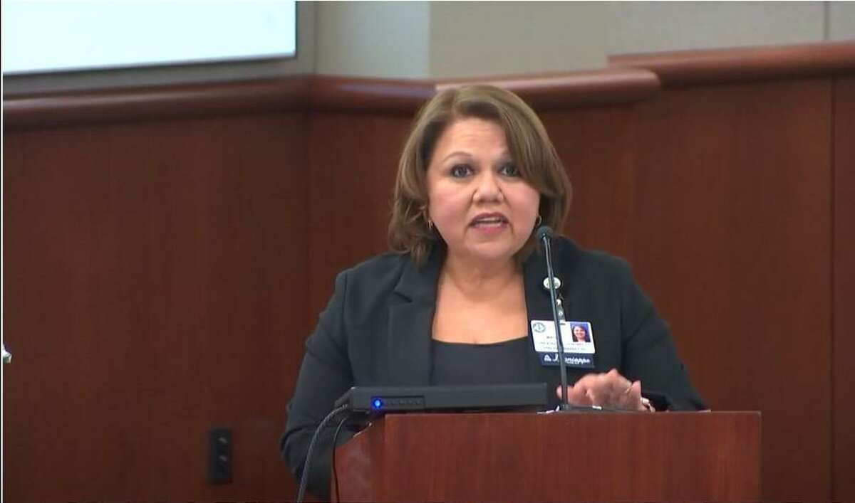 Chief of Staff Linda Macias presented statistics showing a drop in reading and math level mastery across Cy-Fair ISD.