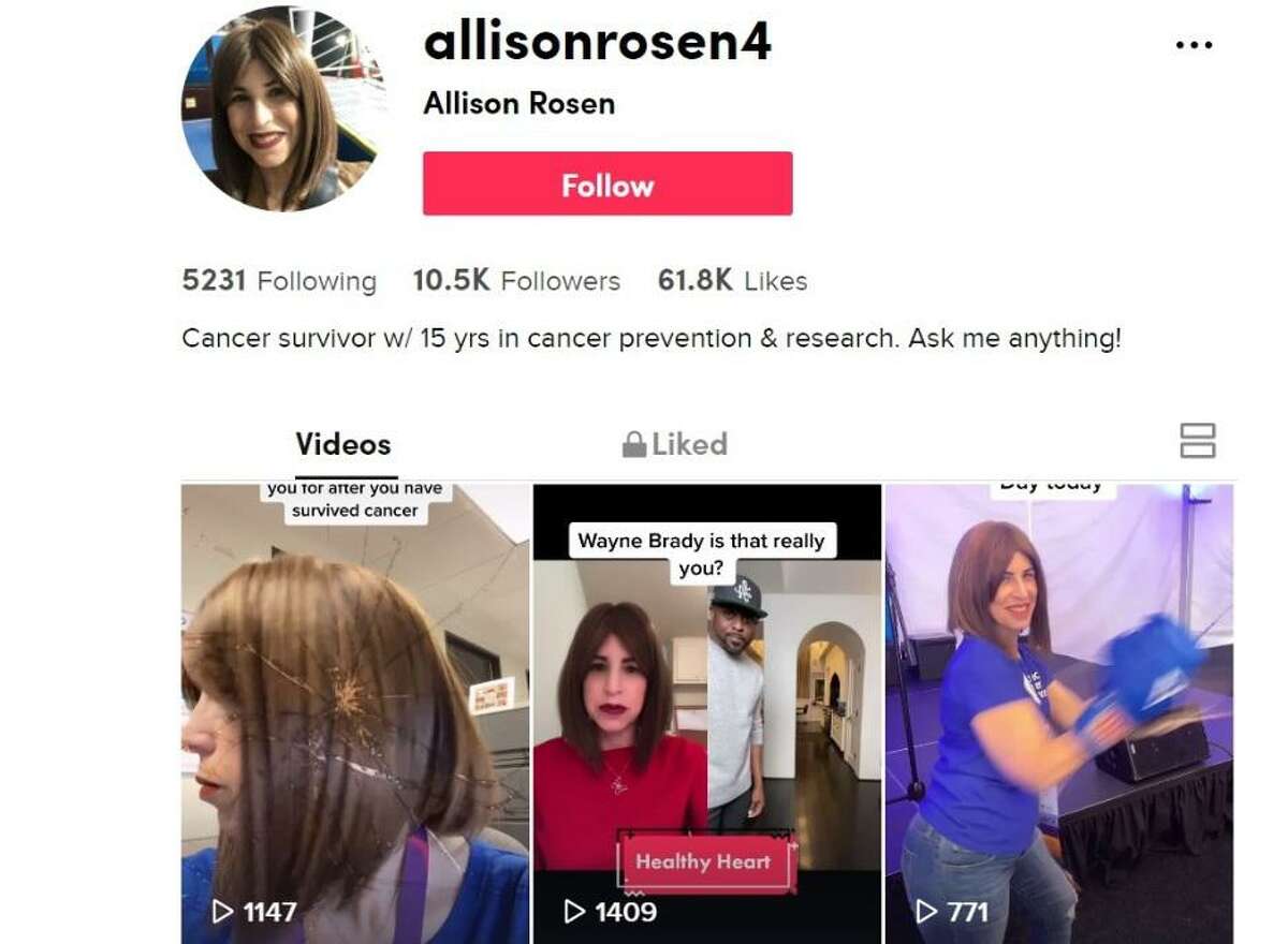 Allison Rosen, Houston colorectal cancer survivor and cancer advocate, has amassed more than 10,000 followers on TikTok during the pandemic.
