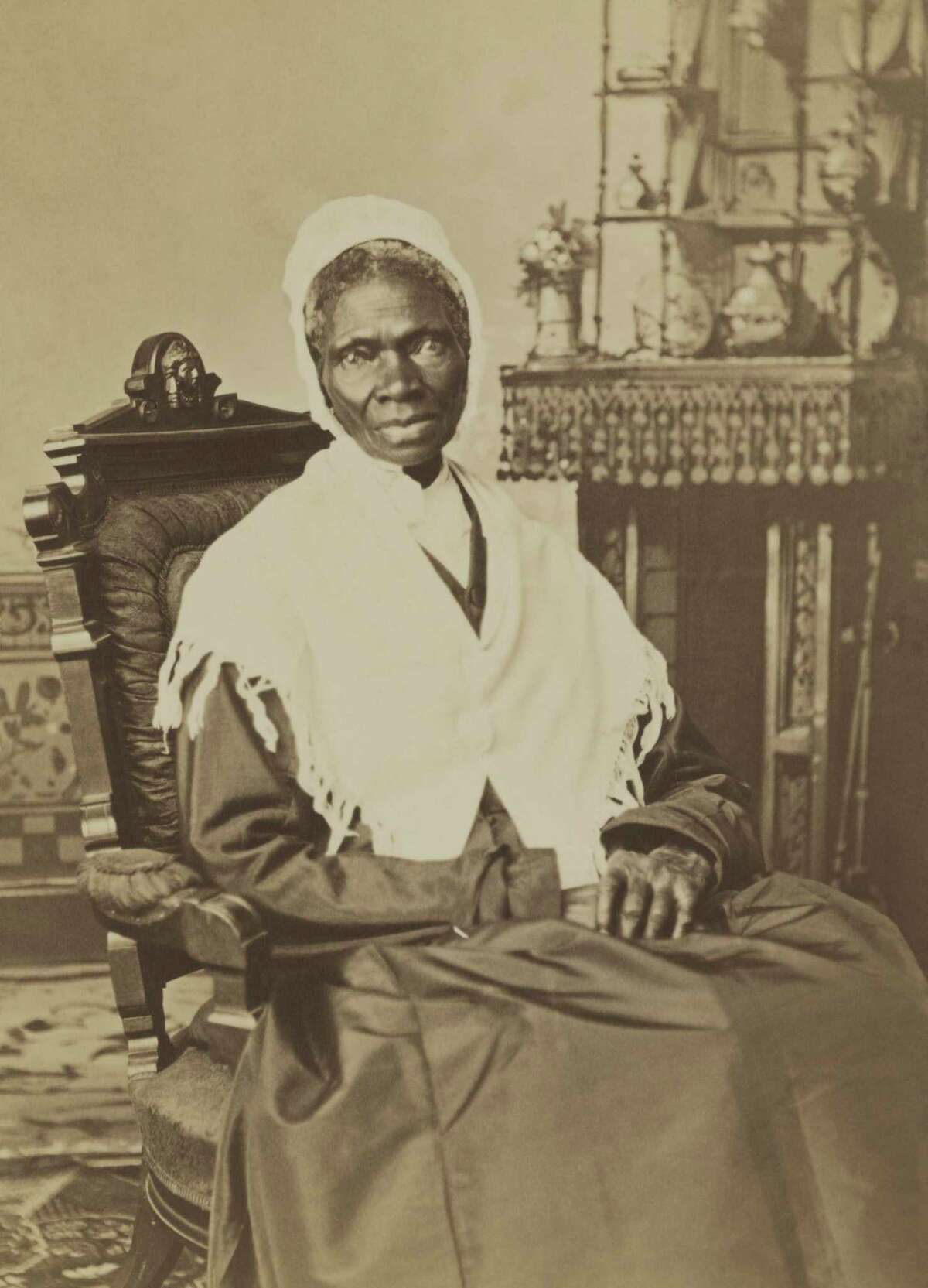 Sojourner Truth is pictured, circa 1870. An ex-slave, she preached against the cruelties of slavery and for human rights for African Americans and women. She lived in Battle Creek, Michigan. (Courtesy photo)