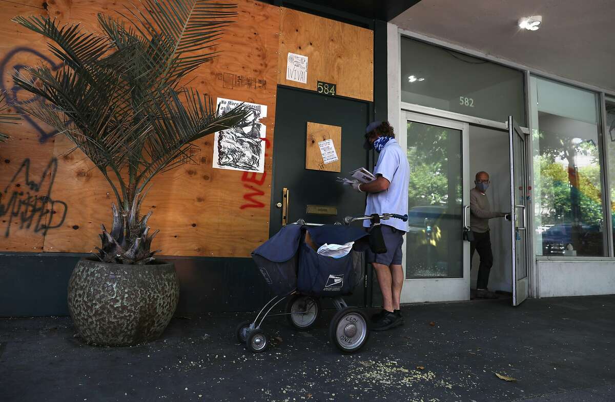 Mail is delivered to Bon Voyage restaurant and bar which has been closed since March and seen on Thursday, July 16, 2020, in San Francisco, Calif.