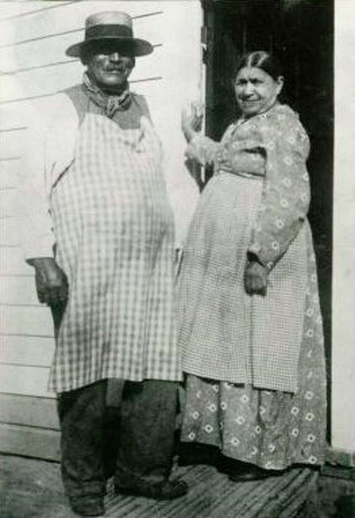 George Crum, inventor of the potato chip, and his sister-in-law "Aunt Kate" Weeks at Moon's Lake House in Saratoga Springs, New York. (Courtesy photo)