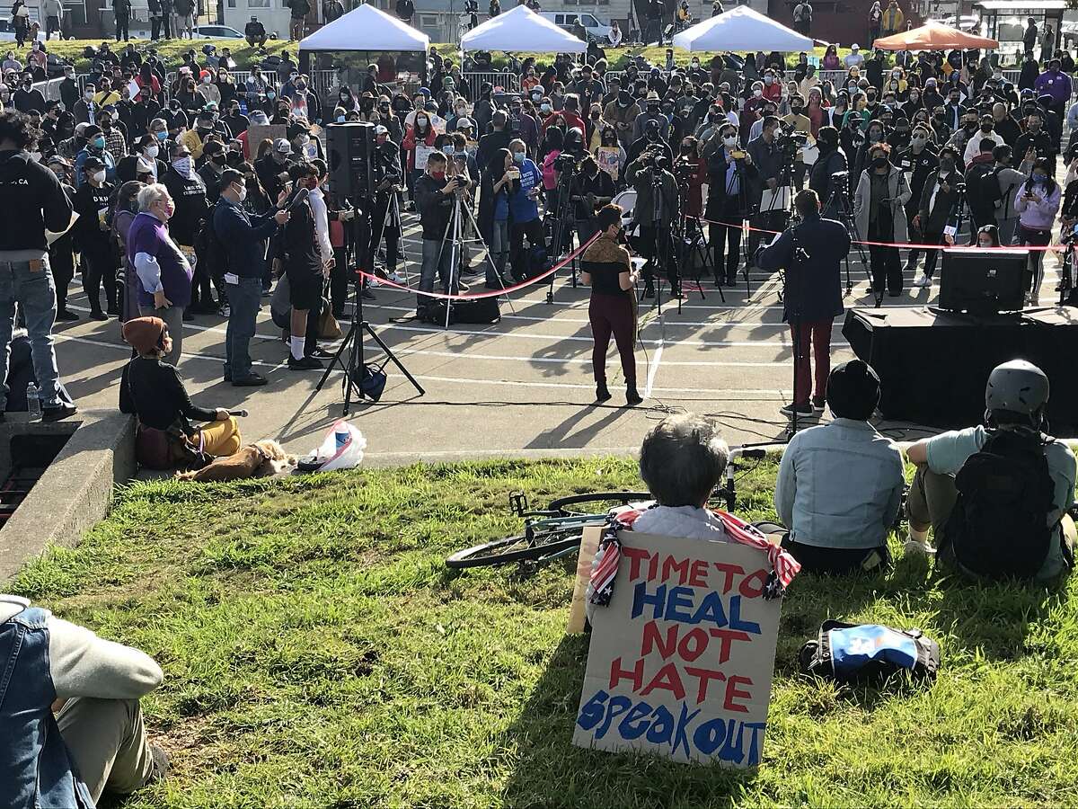 Hundreds gather in Madison Square Park in Oakland to call for an end to violence against Asian Americans. Another rally is planned for 1 to 3 p.m. Sunday at San Francisco Civic Center.