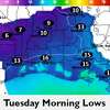 Tuesday morning lows