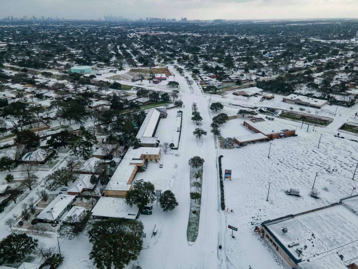 West Belfort Street stretches east in the Westbury neighborhood, Monday, Feb. 15, 2021, in Houston.