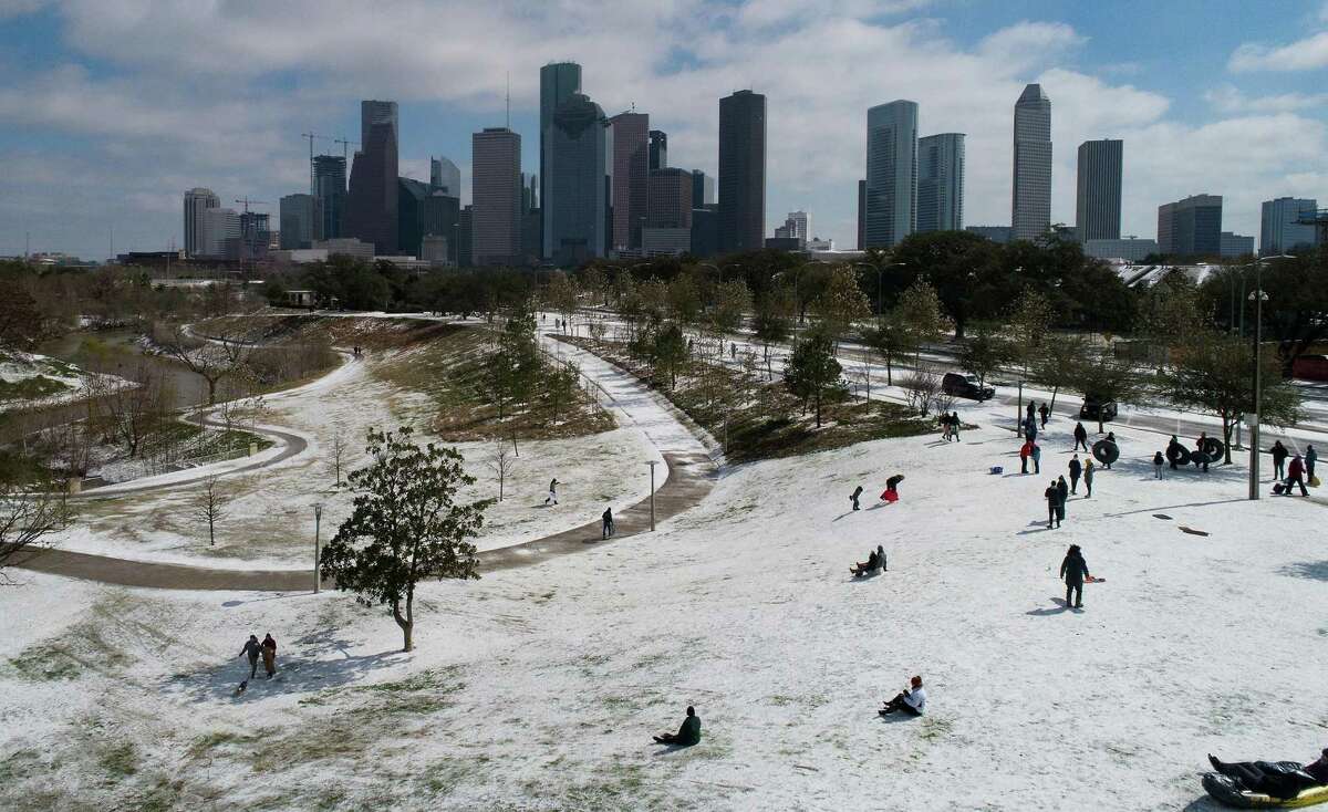 Houston winter wonderland for those spared from power outages