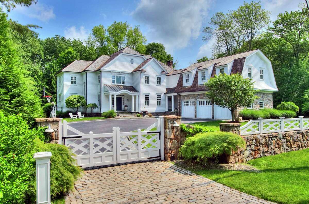 Nantucket stone and shingle house at 5 Mayflower Parkway, Westport.