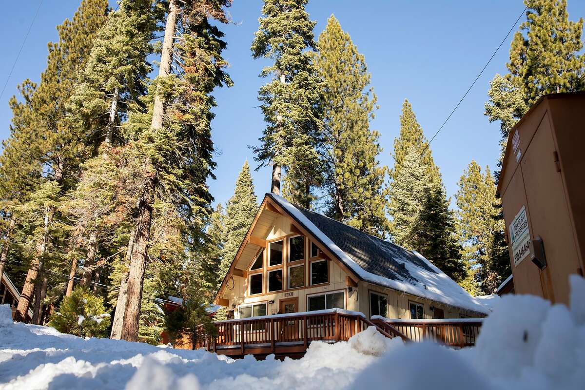 An Airbnb rental home is seen in the Agate Bay community near Lake Tahoe in Carnelian Bay in December 2020.