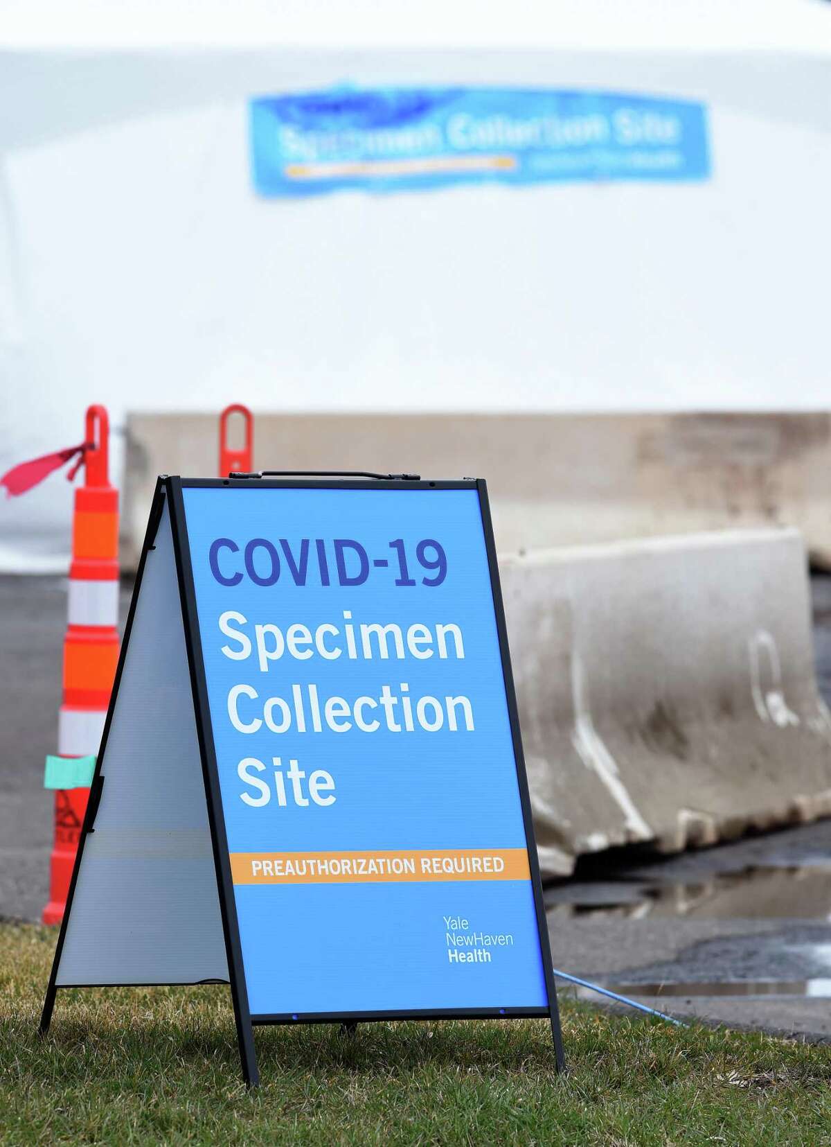The entrance to a COVID-19 Specimen Collection Site at the Yale New Haven Health location in New Haven on March 17, 2020. Yale New Haven Health has opened a new COVID-19 drive-through testing site in Stamford.