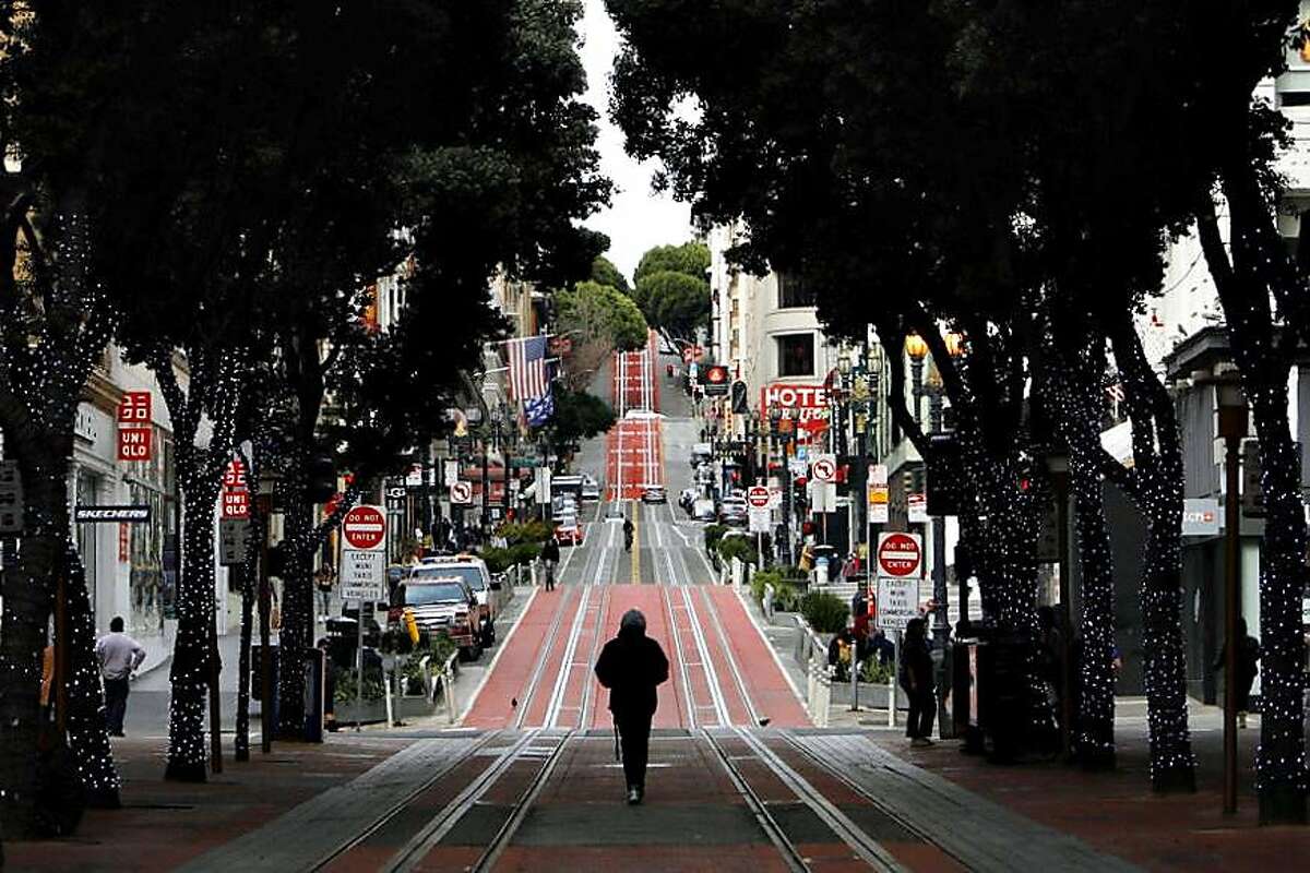 San Francisco’s cable car tracks have been empty since March, when COVID restrictions started.