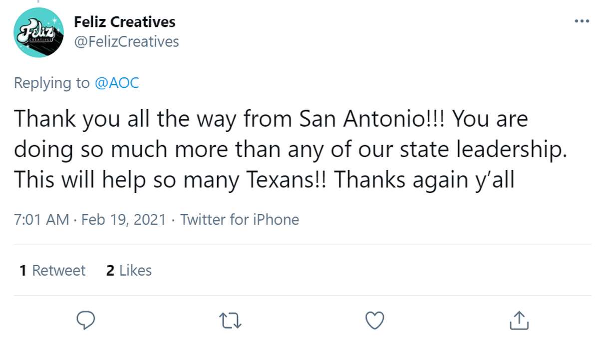 @FelizCreatives: Thank you all the way from San Antonio!!! You are doing so much more than any of our state leadership. This will help so many Texans!! Thanks again y’all
