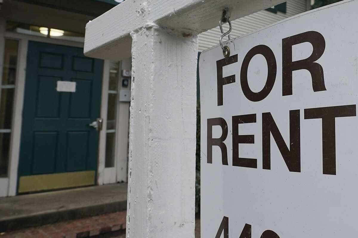 A For Rent sign is posted in Sacramento, Calif., Wednesday, Jan. 27, 2021. (AP Photo/Rich Pedroncelli)