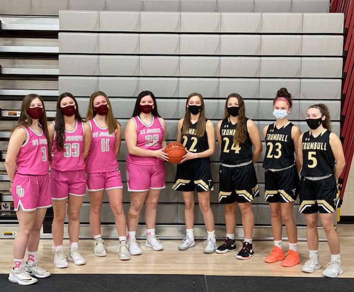 St. Joseph, led by Nicole Zito, Emily Haverl, Erin Parchinski and Grace Cottle, will host Trumbull, with Julia Lindwall, Cassi Barbato, Grace Lesko and Amanda Ruchalski, in the Playing for a Cure girls' basketball game to benefit the American Cancer Society on Saturday at 2 p.m.