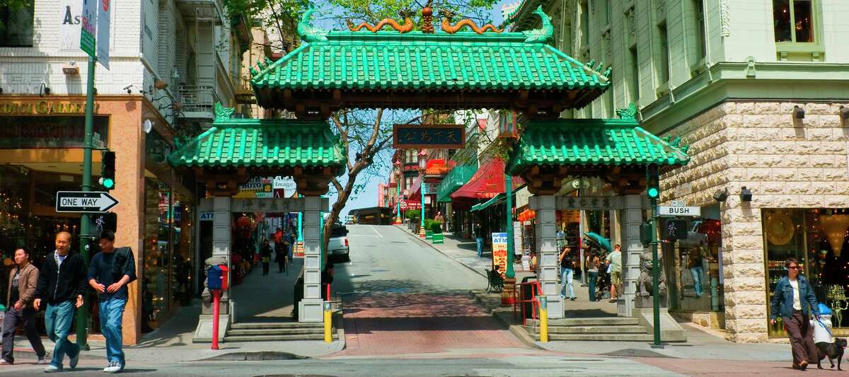 Dragon Gate, the south-facing structure at Grant Avenue and Bush Street, was erected in 1969 as a gift from Taiwan.