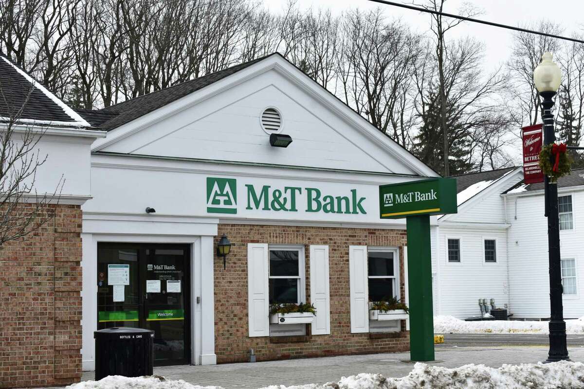 An M&T Bank branch in Bethel, Conn., which was the only bank branch to see declining deposits over five years through 2020, dating back to M&T's acquisition of Hudson City Bank which had been located there previously.