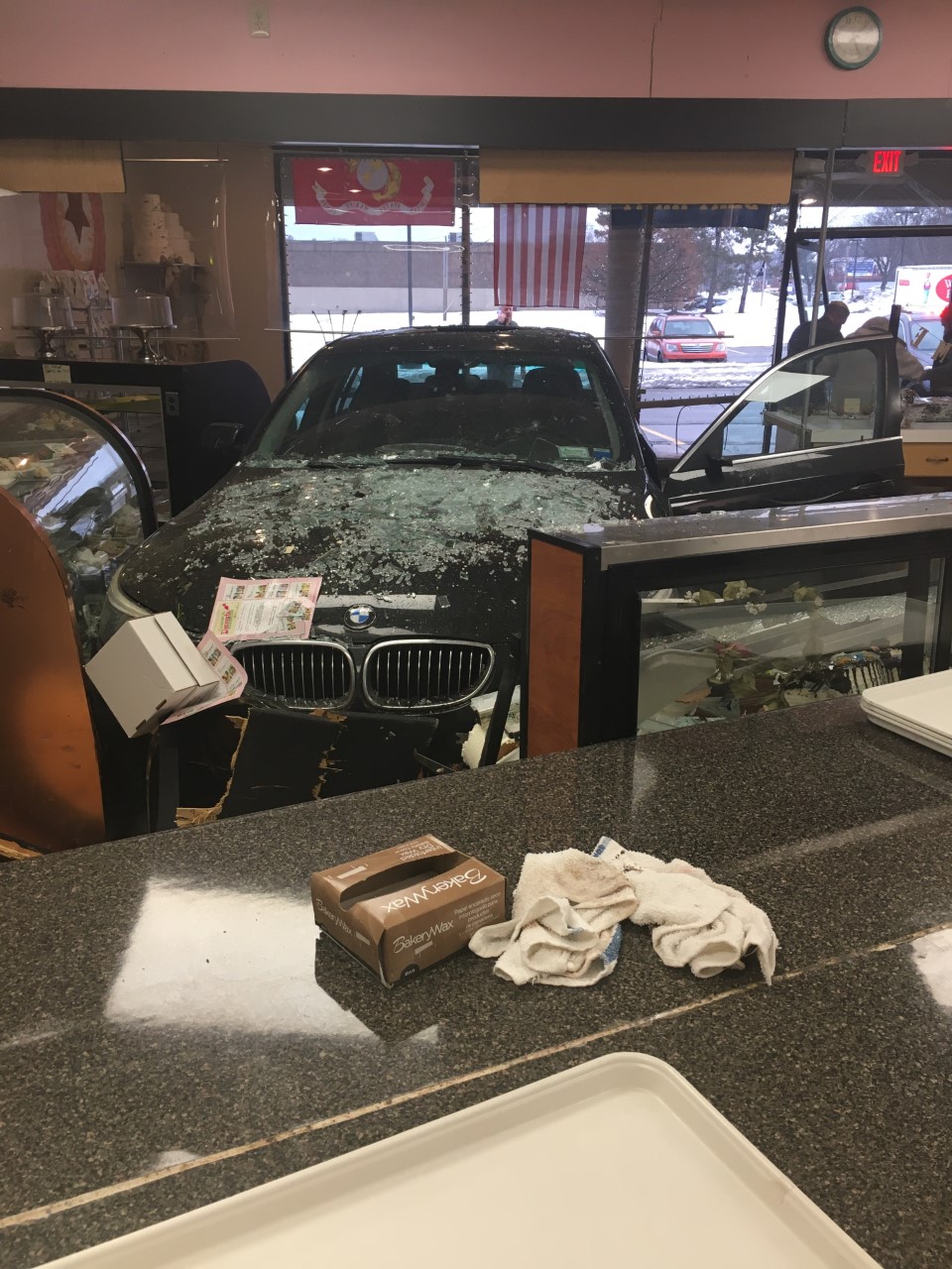 Car drives through cake case at Clifton Park bakery - Vimarsana News
