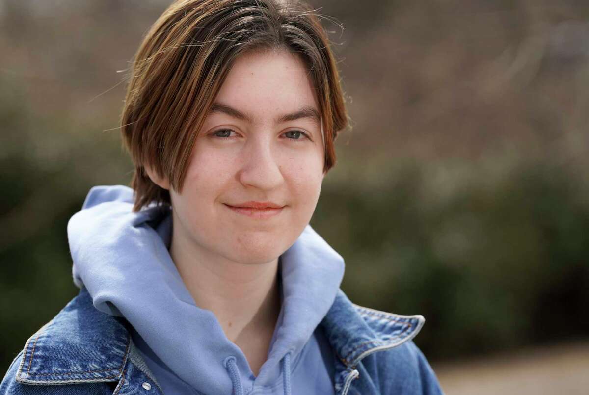Jasper Swartz, 16, of Takoma Park, Md., identifies as nonbinary and uses they/them pronouns.