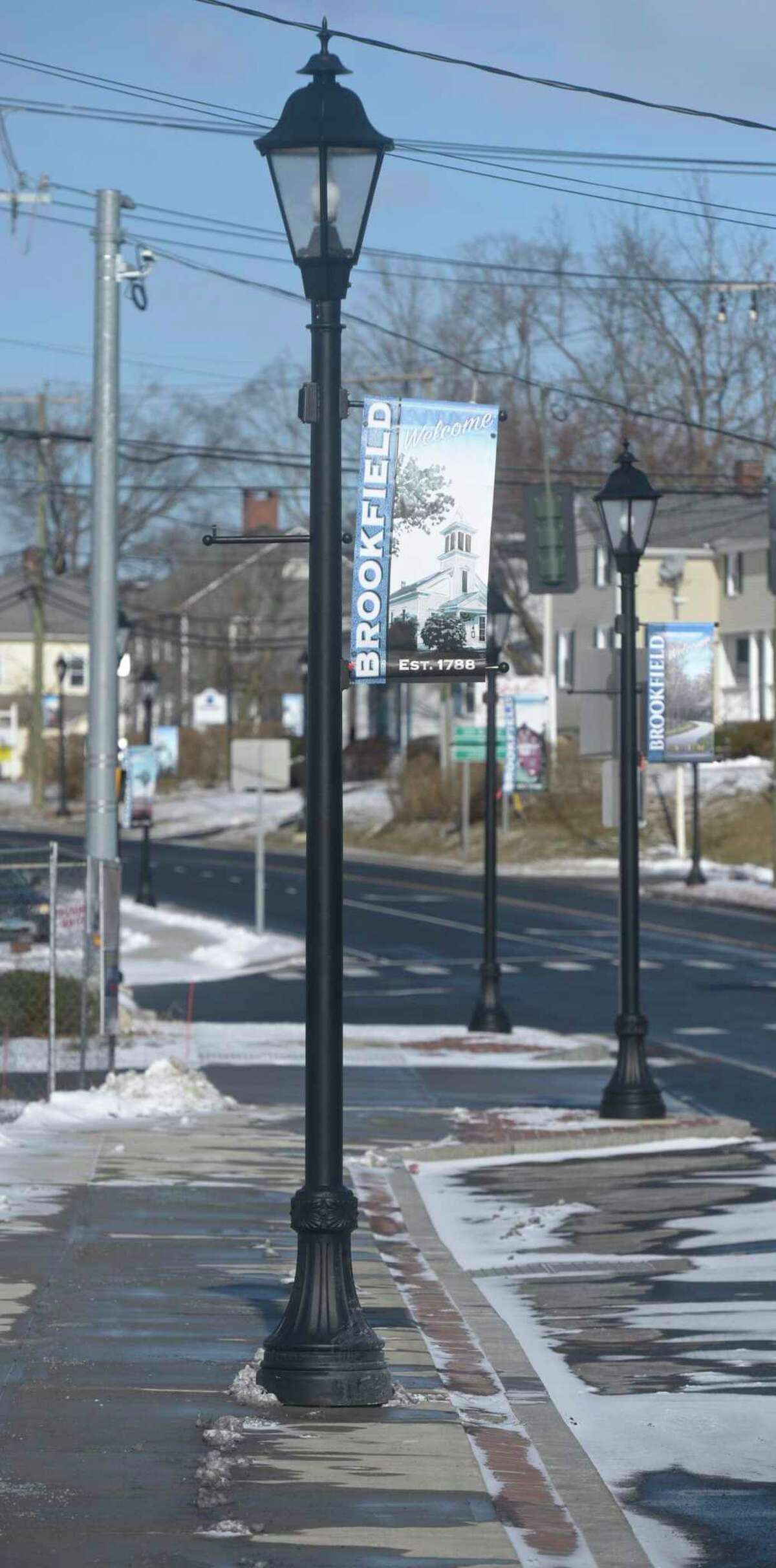 Work continues on the Brookfield Village project and the Four Corners streetscape project is moving into phase 4. Friday, January 29, 2021, in Brookfield, Conn.