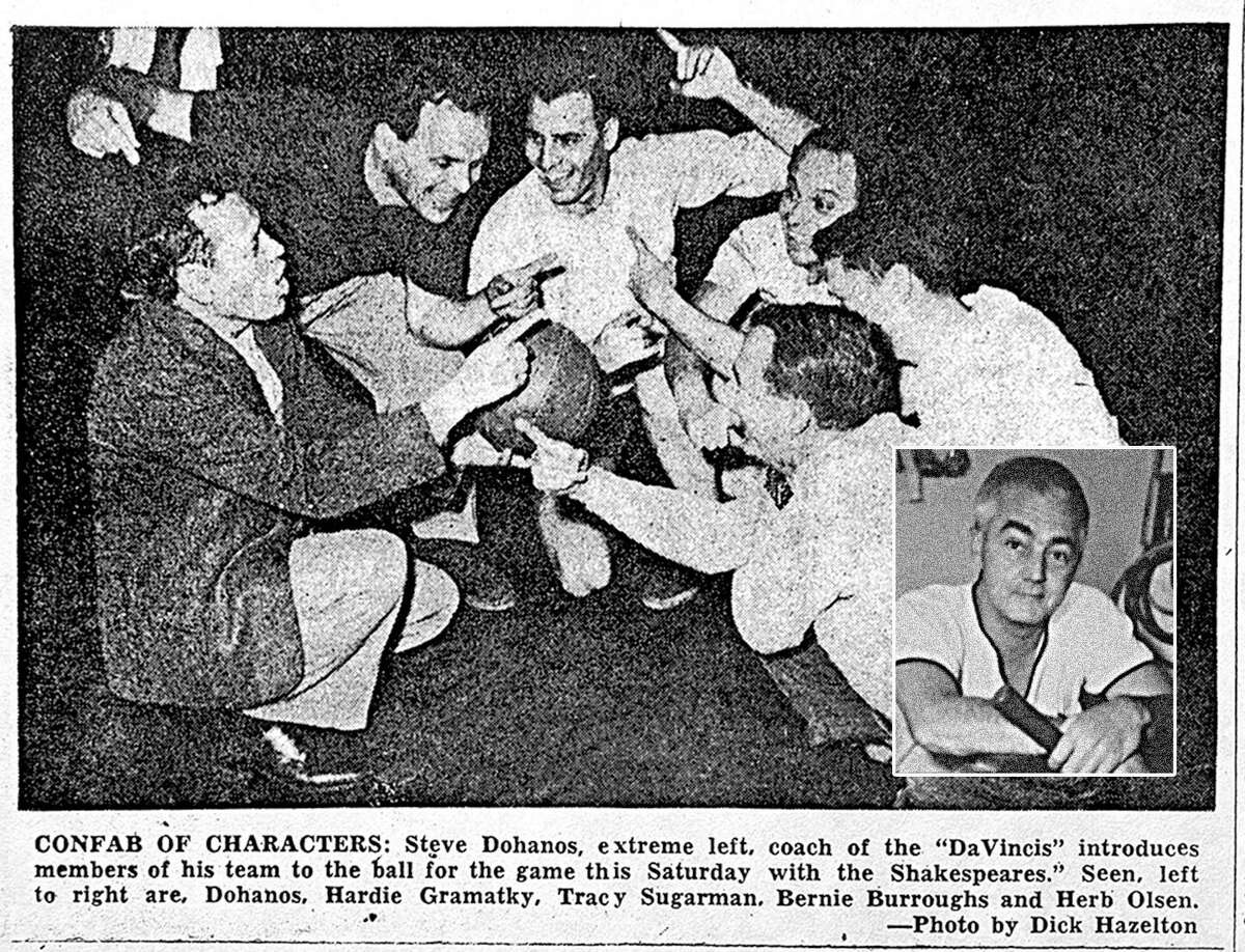 In a news photo from 1953, Hardie Gramatky & Tracy Sugarman (second and third from left), Howard Munce, lower right inset photo.