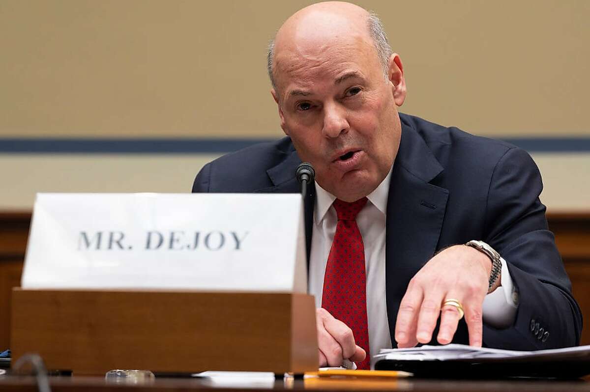 United States Postal Service Postmaster General Louis DeJoy testifies during a House Oversight and Reform Committee hearing on USPS Financial Sustainability Feb. 24, 2021 on Capitol Hill in Washington, DC. (Jim Watson-Pool/Getty Images/TNS)