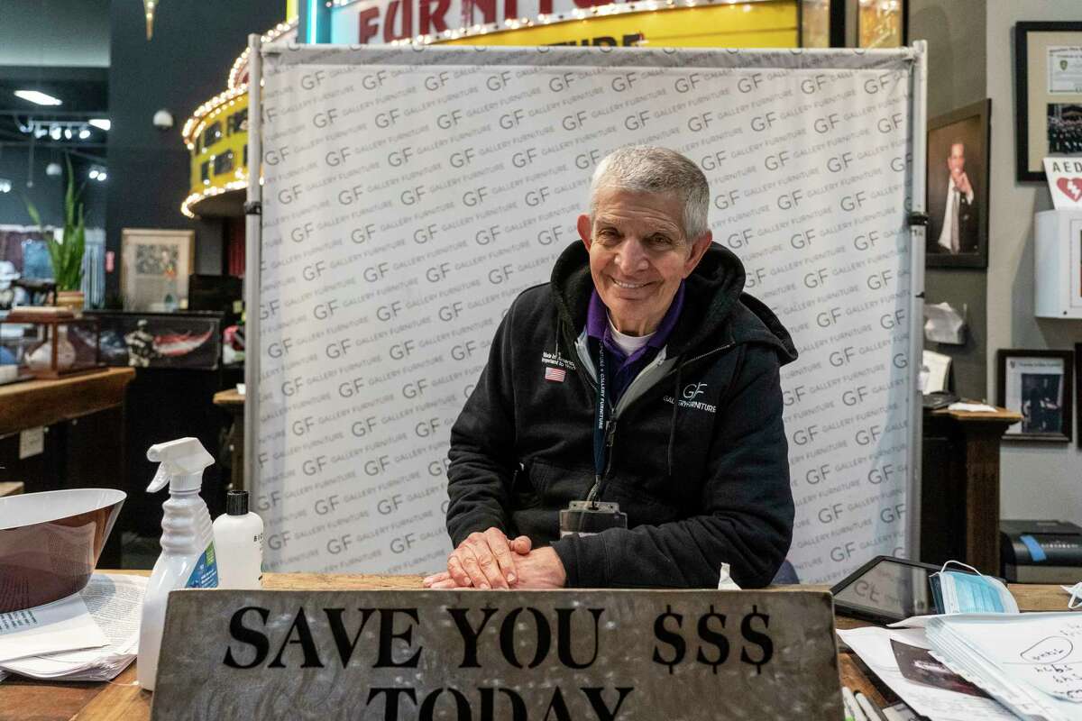 Jim Mclngvale, the owner of Gallery Furniture store which opened its door and transformed into a warming station after winter weather caused electricity blackouts, poses for a photo on February 18, 2021 in Houston.