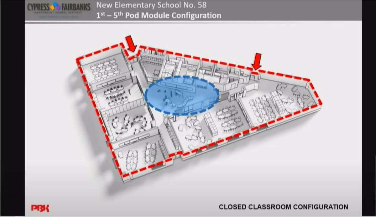 Cy-Fair ISD discussed the 2014 and 2019 bond projects, including Elementary Schools 57 and 58 including their anticipated layout.