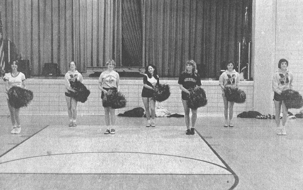 From the front page of the News Advocate on Feb. 26, 1981, these Manistee High School varsity cheerleaders were preparing their routines for the Manistee News Advocate Cheer-A-Thon, to be held on Feb. 28 in the Manistee Armory. (Manistee County Historical Museum photo)