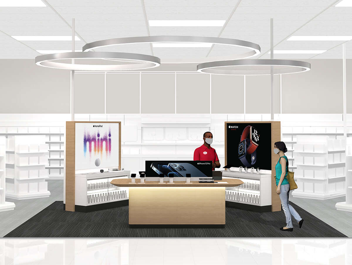 A rendering of the new Apple experience at Target.  A San Antonio target will be one in 17 targets nationwide to house this new collaboration.