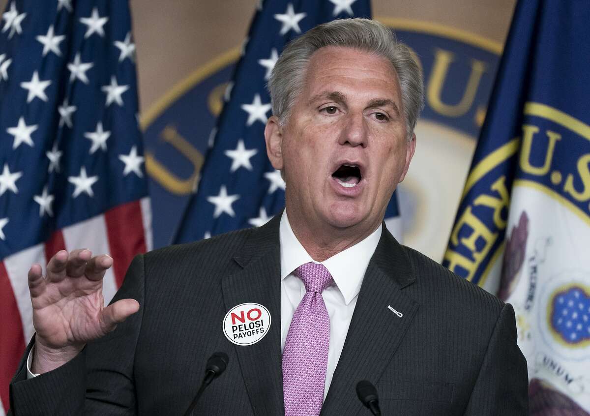 House Minority Leader Kevin McCarthy, R-Calif. during a news conference at the Capitol in Washington, Friday, Feb. 26, 2021.