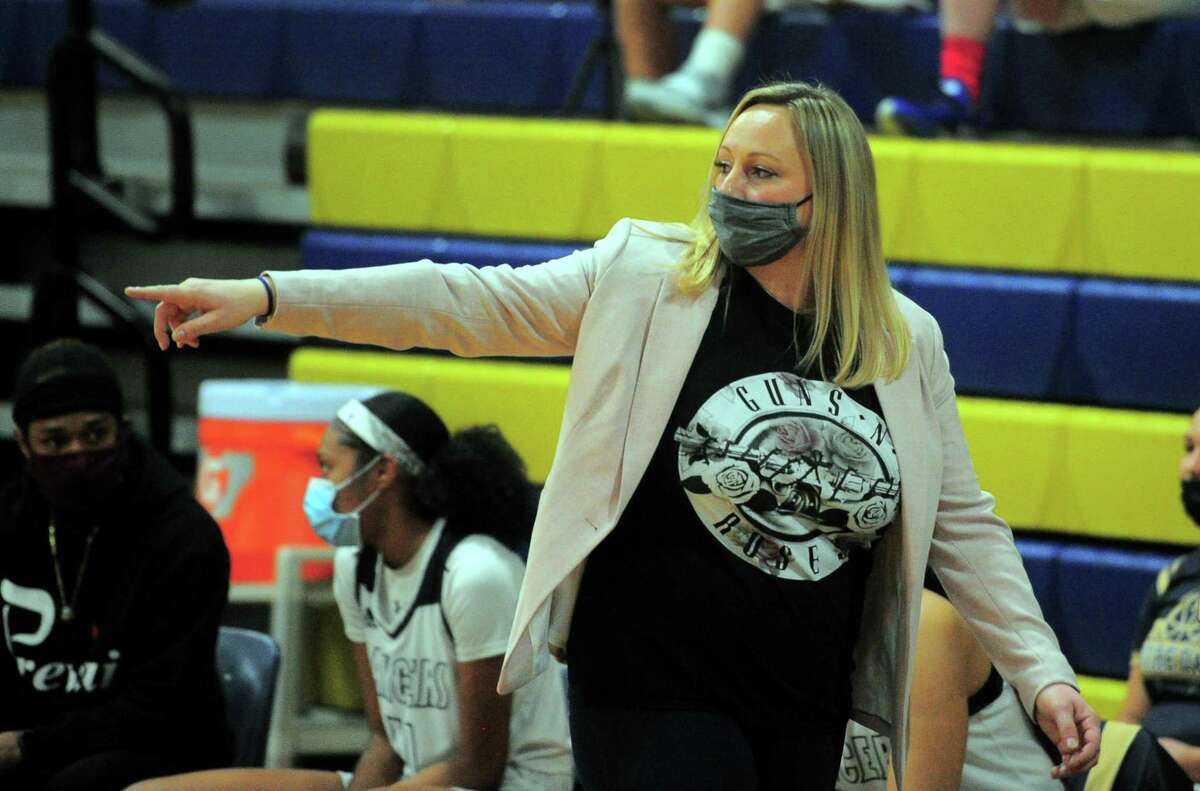 Notre Dame of Fairfield coach Maria Conlon is seen during the girls basketball game against Kolbe Cathedral in Fairfield on Tuesday.
