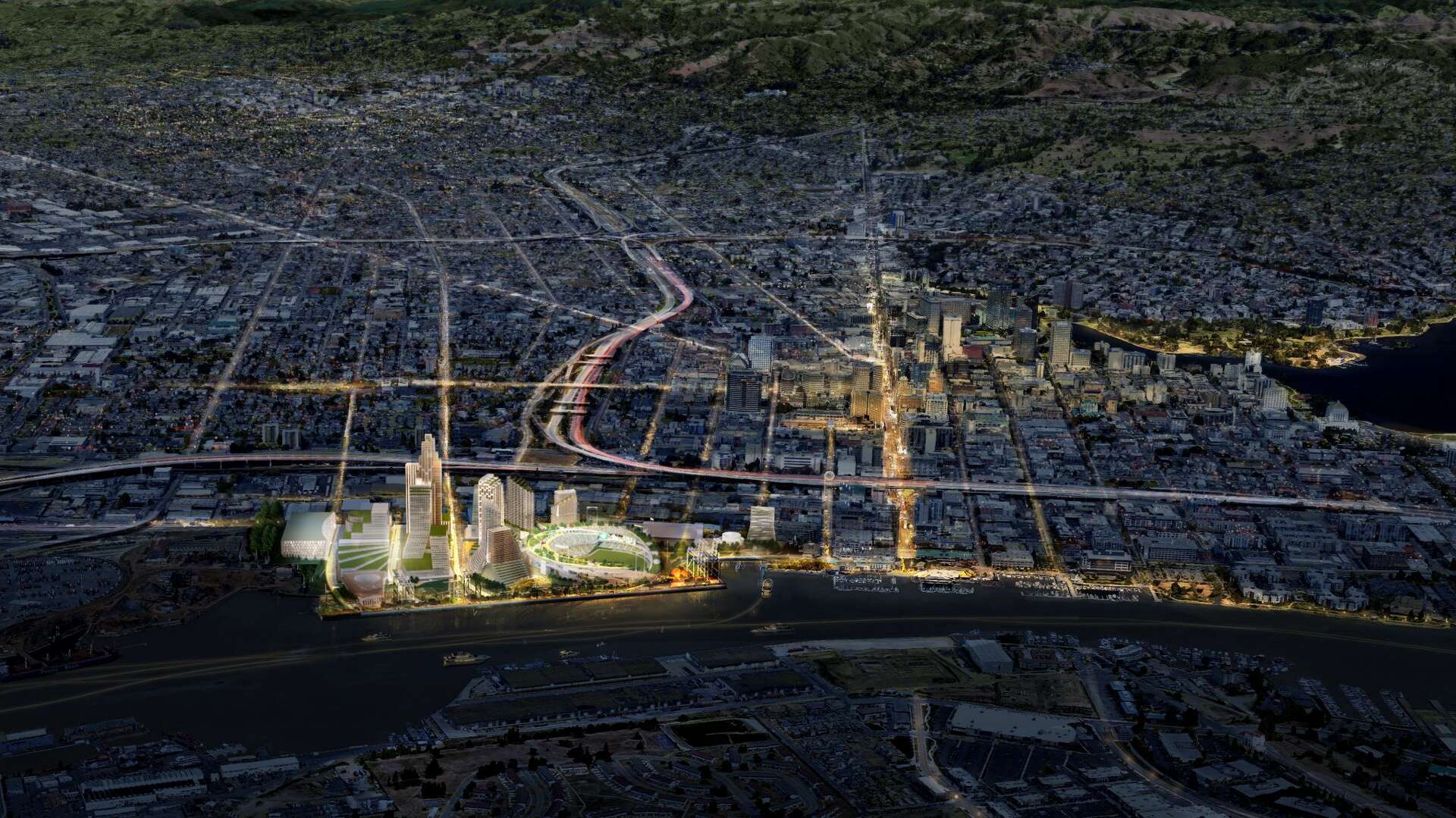 Howard Terminal Oakland A's redesign proposed Howard Terminal stadium - again