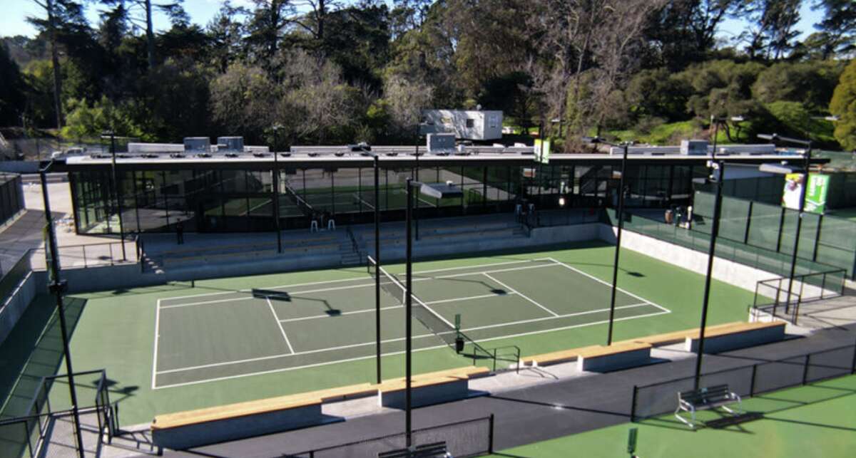 The Taube Family Clubhouse at the Lisa and Douglas Goldman Tennis Center in Golden Gate Park