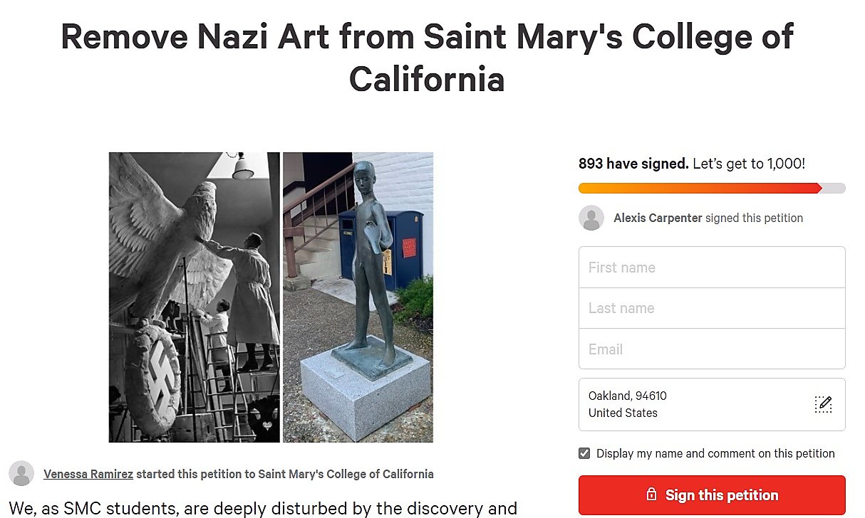Statue by Nazi-era artist removed from Bay Area college campus - San Francisco Chronicle