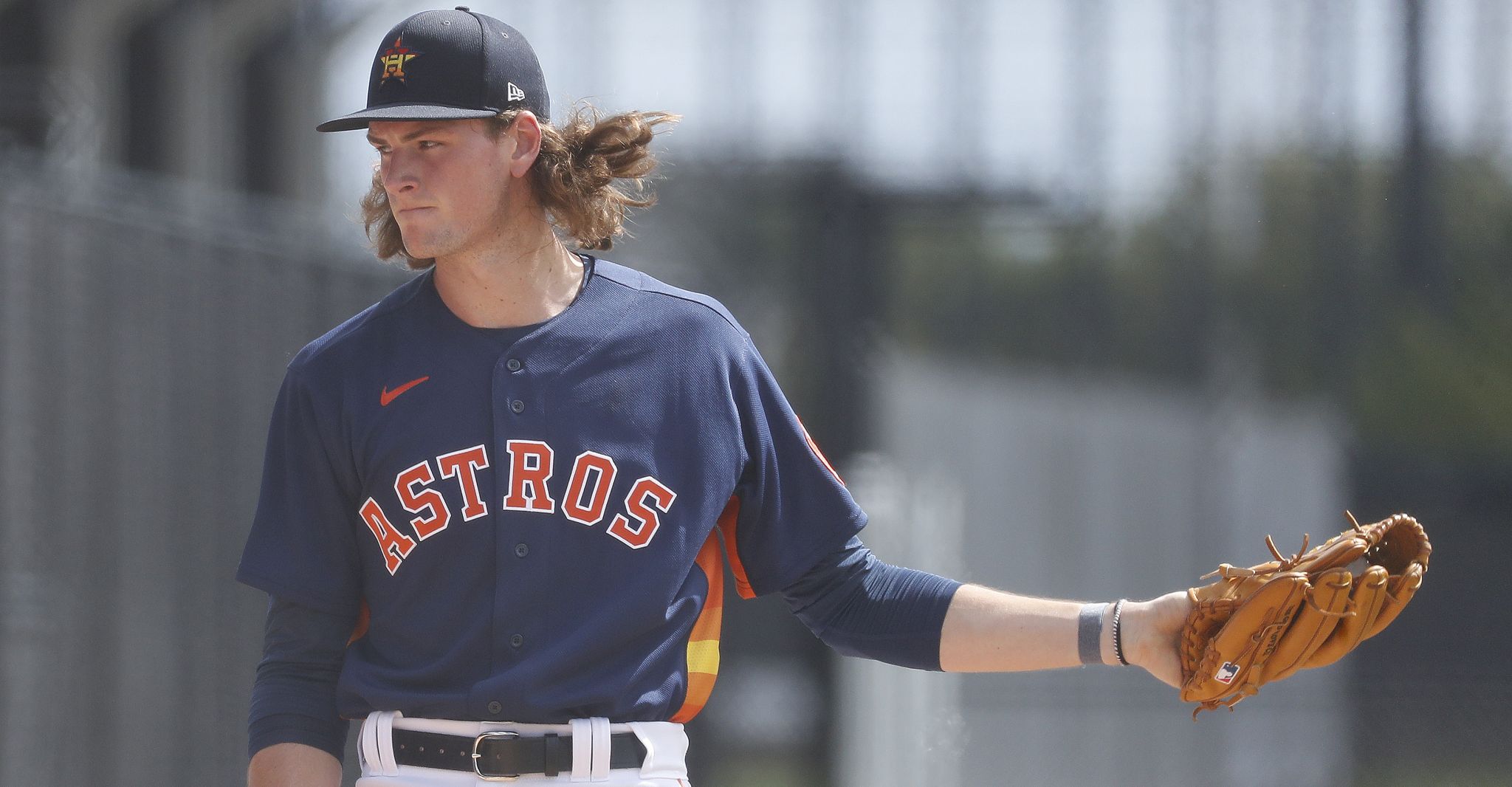 This is a 2019 photo of Forrest Whitley of the Houston Astros baseball  team. This image reflects the 2019 active roster as of Tuesday, Feb. 19,  2019, when this image was taken. (