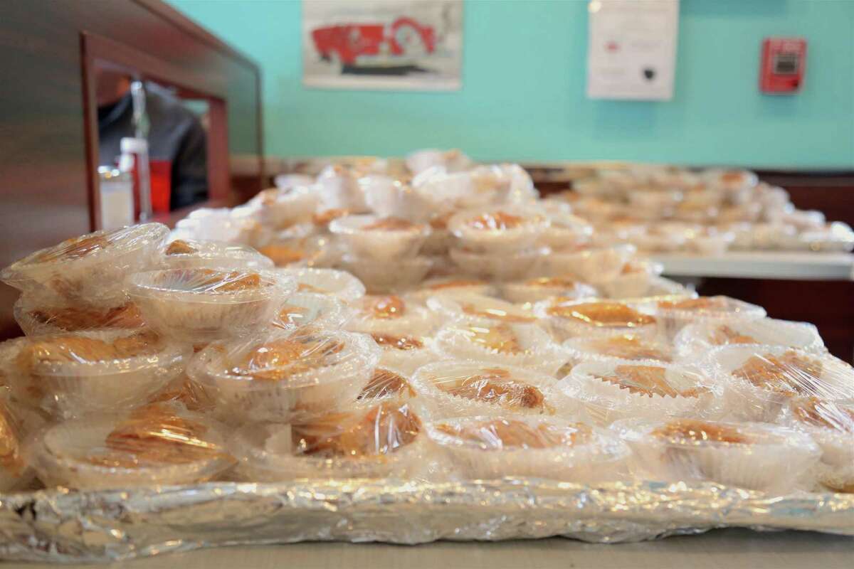 Some of the 300 orders of baklava that were handed out at the Darien Diner as part of the Something Sweet on Tour event on Saturday, Feb. 27, 2021.