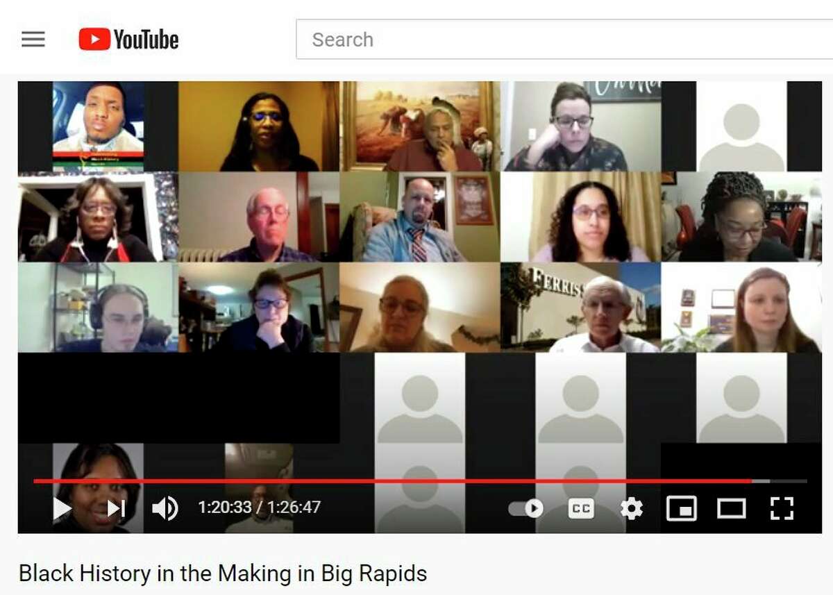 Faculty and students from Ferris joined city leaders and community members Thursday for a virtual panel discussion about succeeding in Big Rapids as a person of color. The event was hosted by the Big Rapid's Social Equity Initiative Community Engagement Committee and the Ferris Women's Network. (Screenshot)