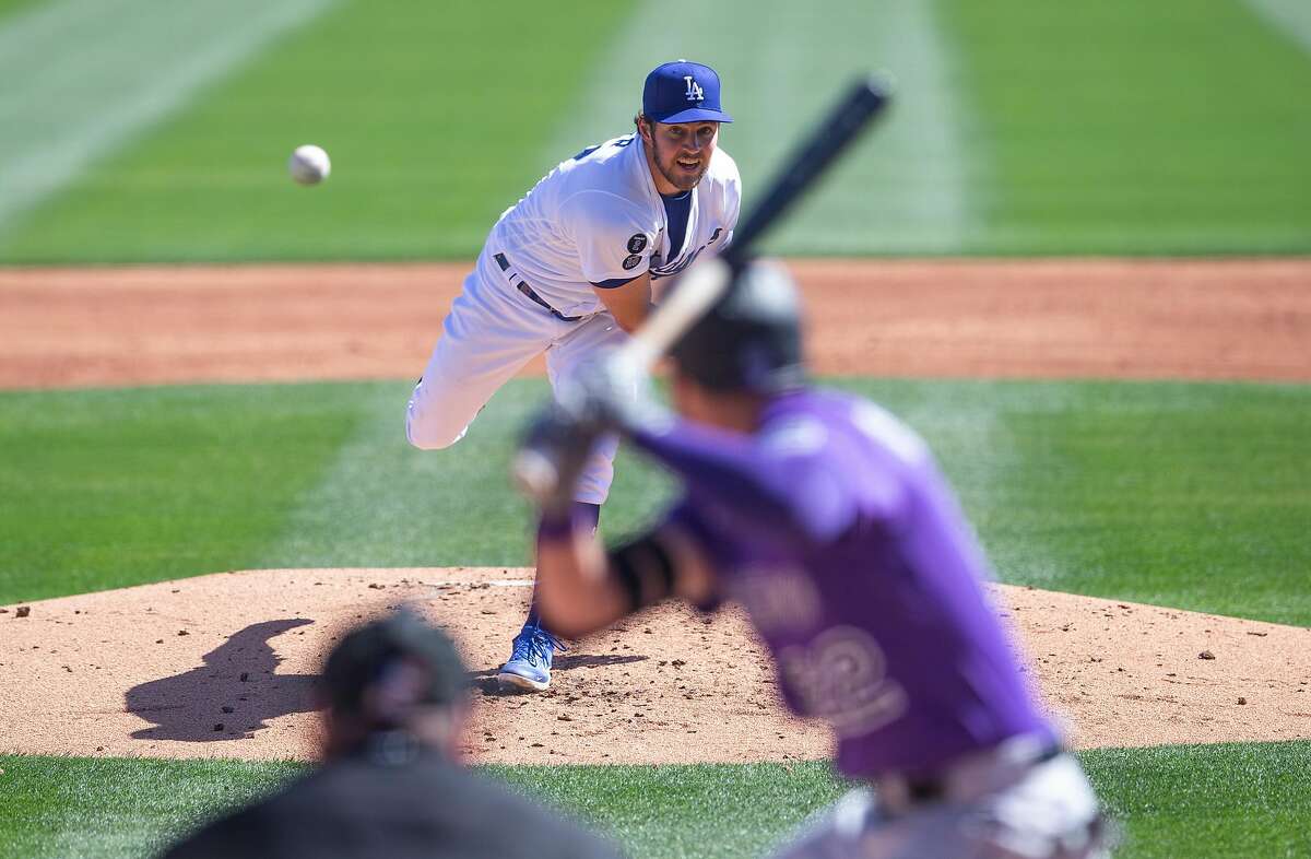 Starting pitcher Trevor Bauer, who won the NL Cy Young Award with the Reds last year, made his first Dodgers appearance since signing a $102 million, three-year contract in the offseason.