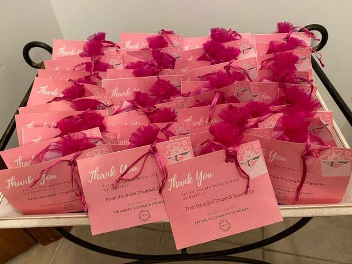 Trumbull Community Women recently delivered 40 Valentine’s gift bags to the community volunteers that helped administer vaccines.