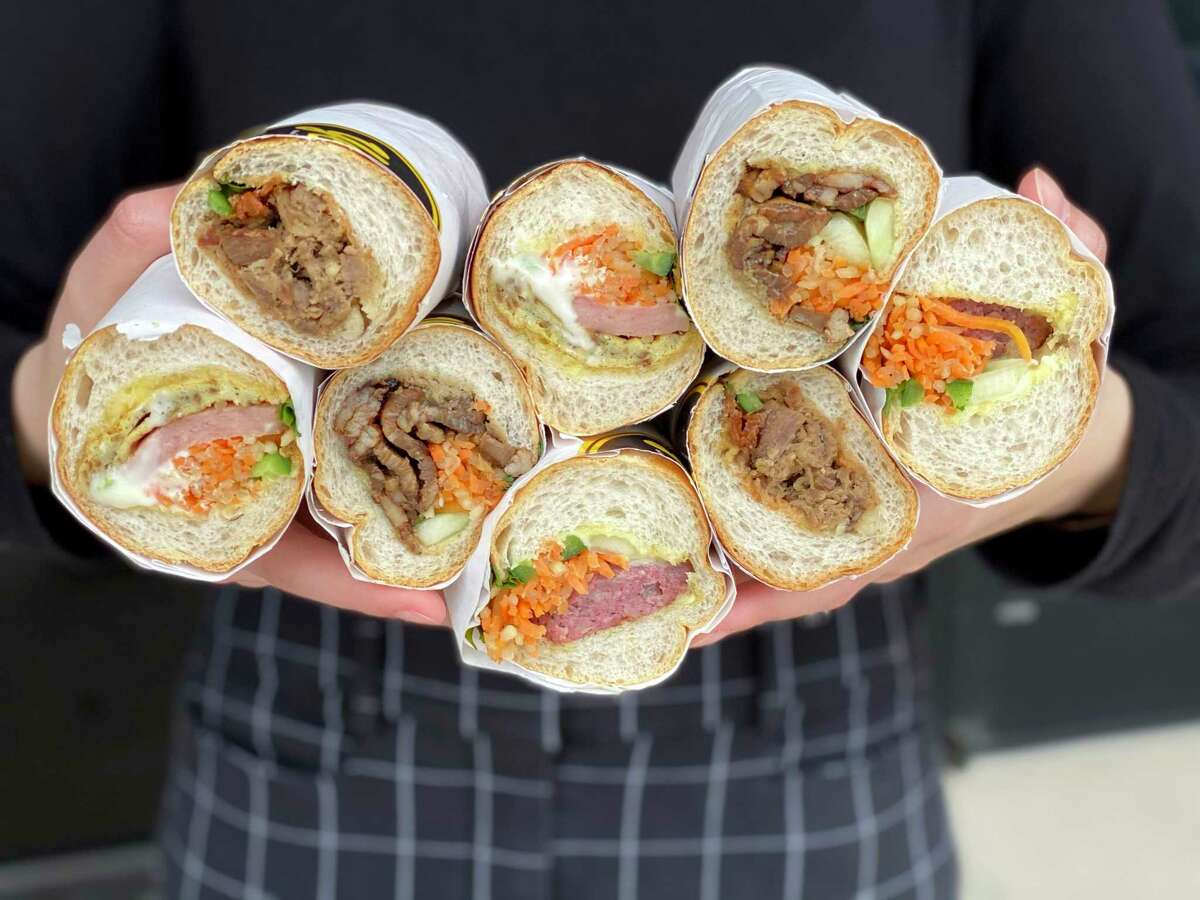 Assorted banh mi at Yelo, a new craft banh mi shop in Katy from Phat Eatery owner Alex Au-Yeung with a menu from Cuc Lam.