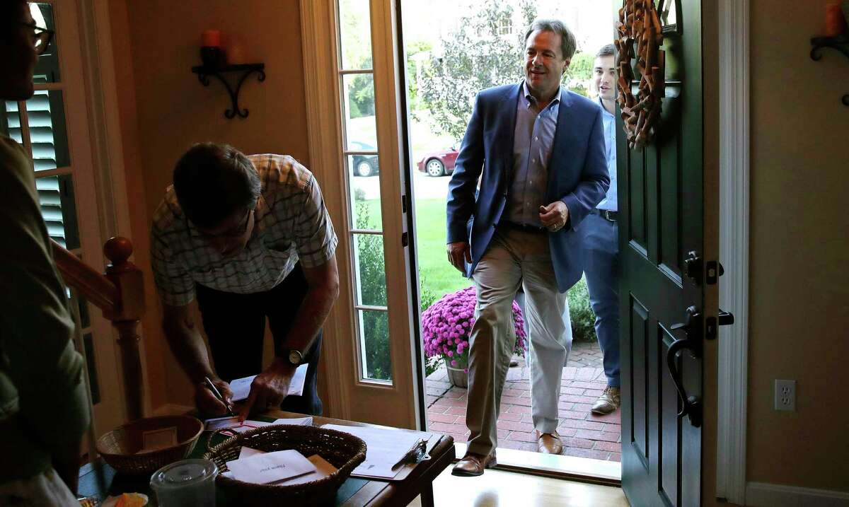 Montana Gov. Steve Bullock arrives for a house party supporting Democratic candidates in Hampton, N.H., Friday, Aug. 24, 2018. Bullock ended up running for president in 2019, but he dropped out of the race in December 2019. On March 2, 2021, he was named the monitor of OxyContin maker Purdue Pharma.