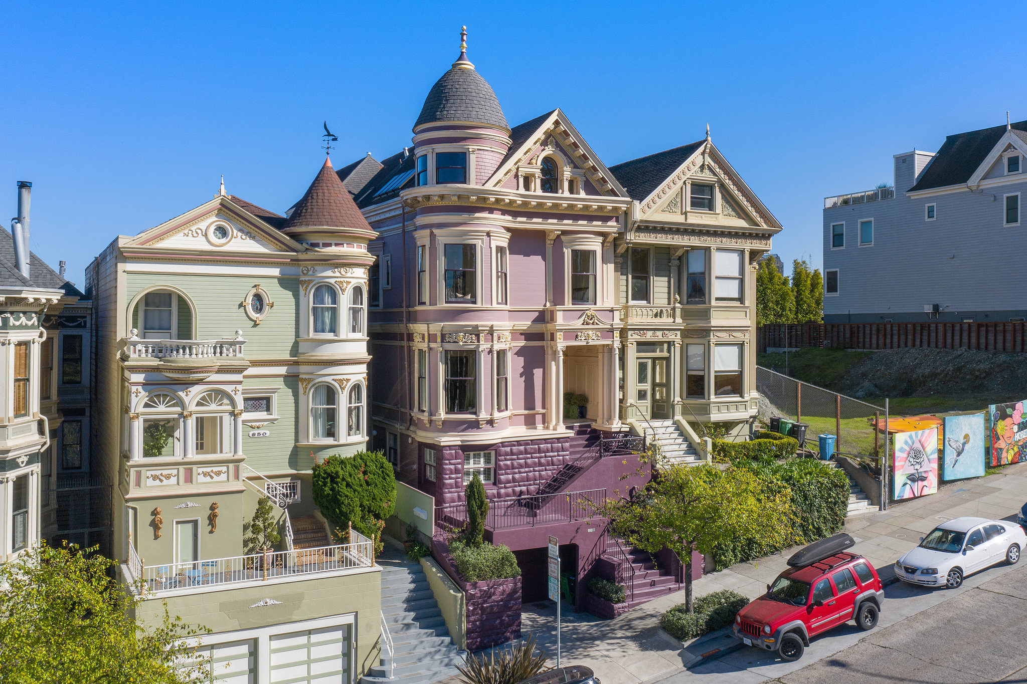 On the same street as Alamo Square's Painted Ladies, Queen Anne hits