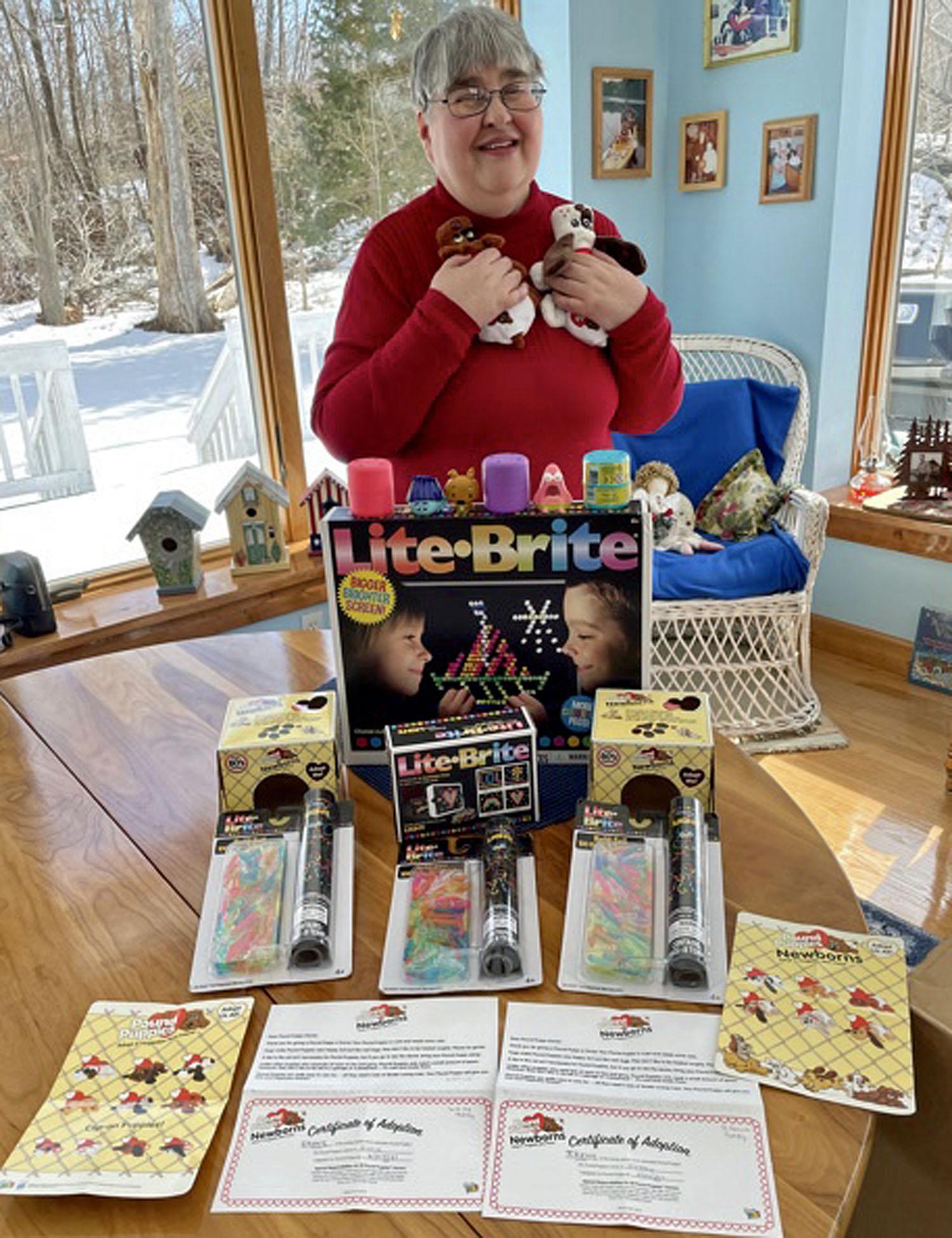 Legally blind Branford woman who makes Lite Brite art receives gift from  Hasbro