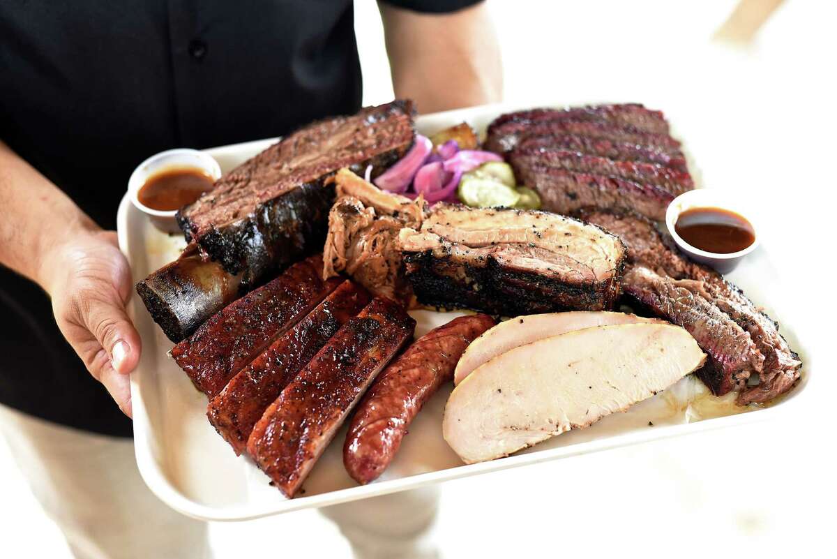 Meat platter at Killen's Barbecue in Pearland